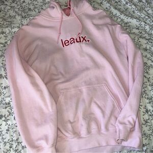 leaux pink satin hoodie